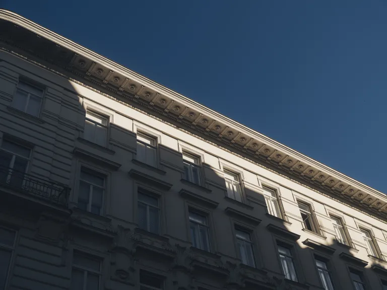 Haus außen im Sommer Schattenwurf Sonne